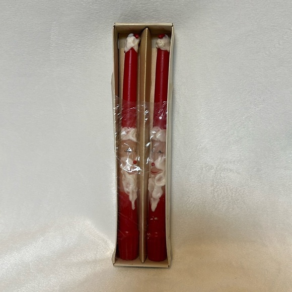 Vintage Santa Claus Taper candles Kameyama Candle Co Japan Christmas - Picture 1 of 11